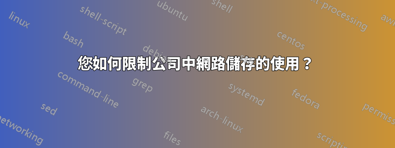 您如何限制公司中網路儲存的使用？