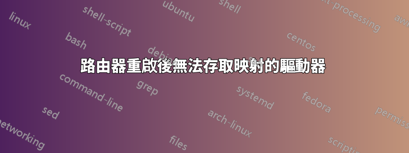 路由器重啟後無法存取映射的驅動器