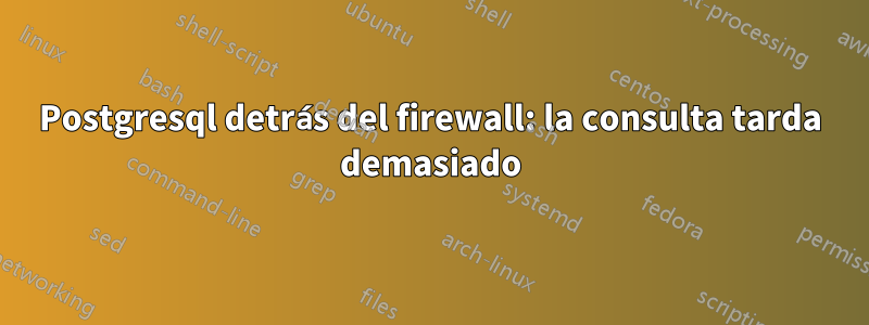 Postgresql detrás del firewall: la consulta tarda demasiado