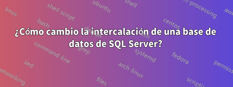 ¿Cómo cambio la intercalación de una base de datos de SQL Server?