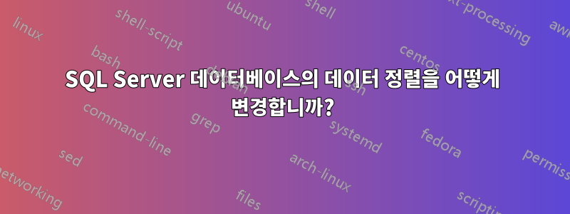 SQL Server 데이터베이스의 데이터 정렬을 어떻게 변경합니까?