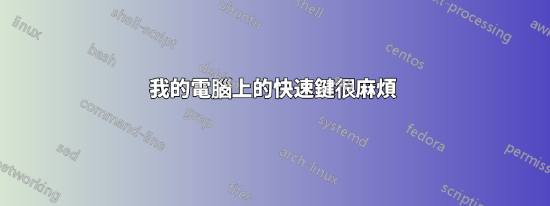 我的電腦上的快速鍵很麻煩