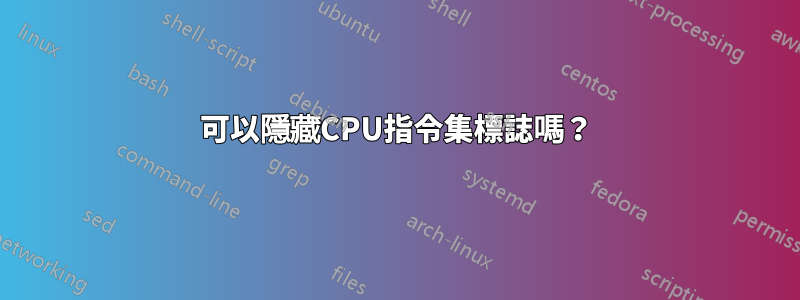 可以隱藏CPU指令集標誌嗎？