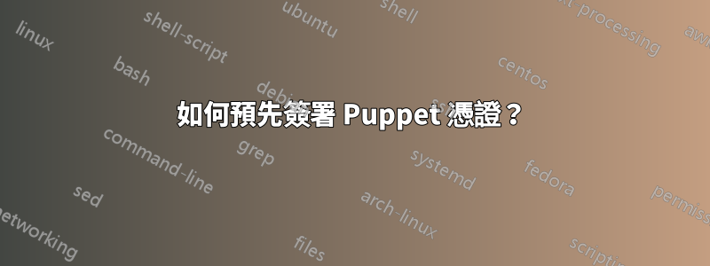 如何預先簽署 Puppet 憑證？