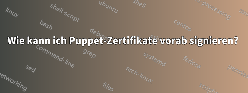 Wie kann ich Puppet-Zertifikate vorab signieren?