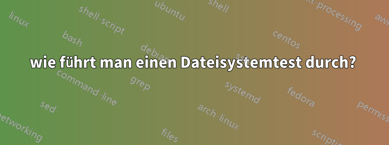wie führt man einen Dateisystemtest durch?