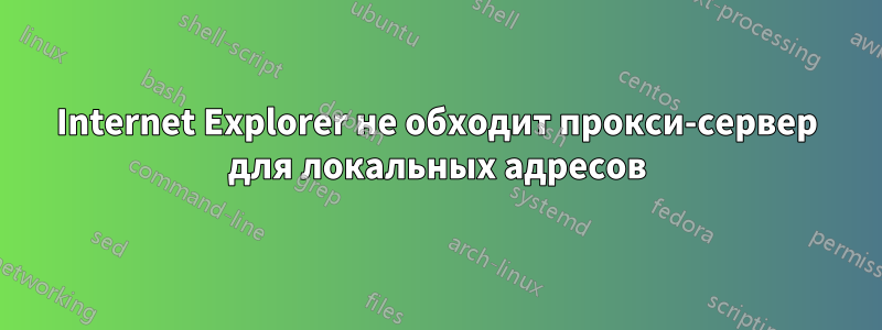 Internet Explorer не обходит прокси-сервер для локальных адресов