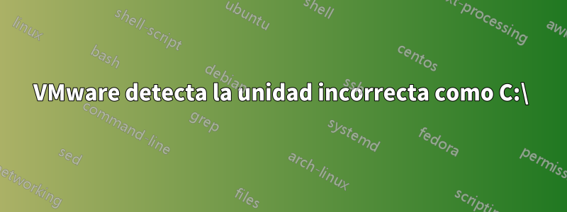 VMware detecta la unidad incorrecta como C:\