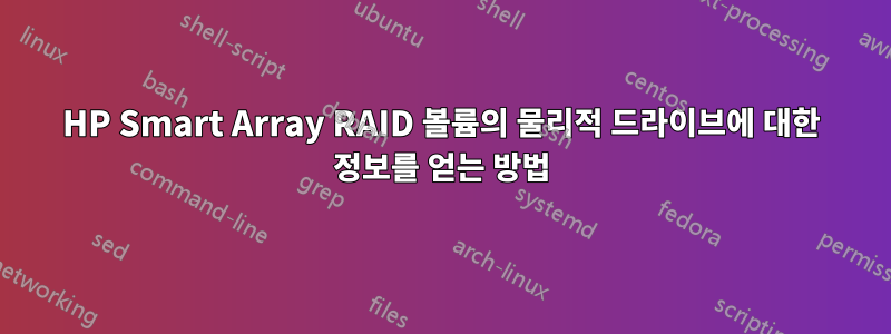 HP Smart Array RAID 볼륨의 물리적 드라이브에 대한 정보를 얻는 방법