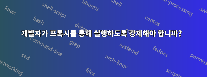 개발자가 프록시를 통해 실행하도록 강제해야 합니까?