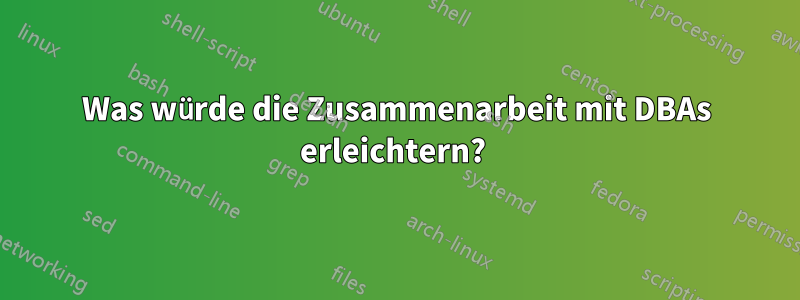 Was würde die Zusammenarbeit mit DBAs erleichtern? 