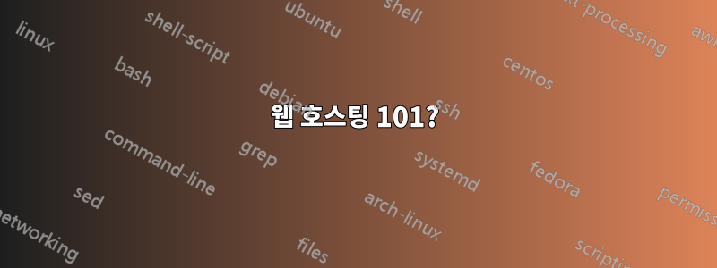 웹 호스팅 101?