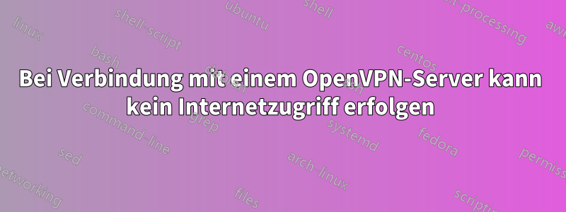 Bei Verbindung mit einem OpenVPN-Server kann kein Internetzugriff erfolgen