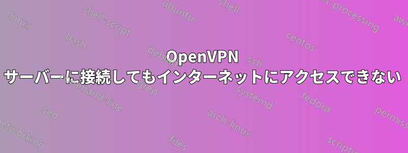 OpenVPN サーバーに接続してもインターネットにアクセスできない