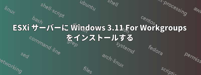 ESXi サーバーに Windows 3.11 For Workgroups をインストールする