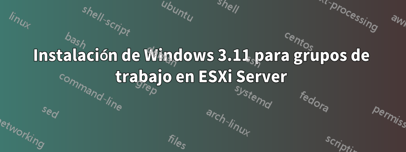 Instalación de Windows 3.11 para grupos de trabajo en ESXi Server