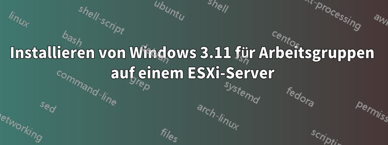 Installieren von Windows 3.11 für Arbeitsgruppen auf einem ESXi-Server