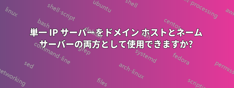 単一 IP サーバーをドメイン ホストとネーム サーバーの両方として使用できますか?