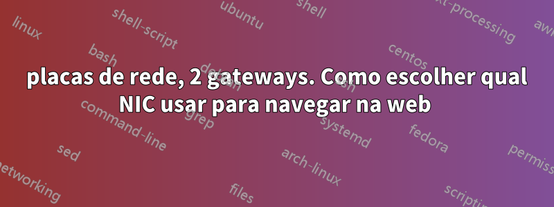 2 placas de rede, 2 gateways. Como escolher qual NIC usar para navegar na web