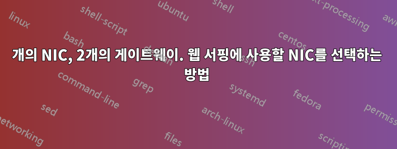 2개의 NIC, 2개의 게이트웨이. 웹 서핑에 사용할 NIC를 선택하는 방법