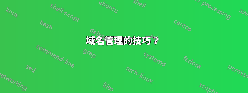 域名管理的技巧？