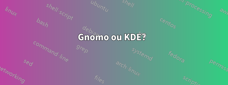 Gnomo ou KDE? 