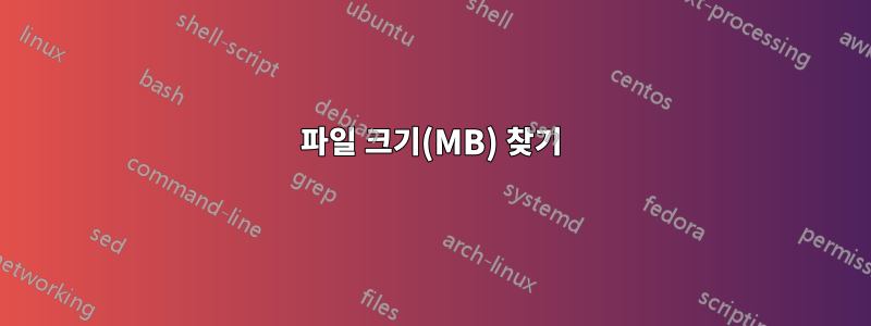 파일 크기(MB) 찾기