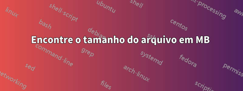 Encontre o tamanho do arquivo em MB