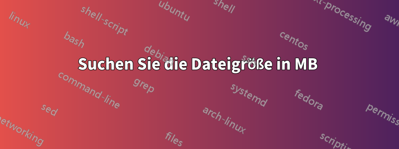 Suchen Sie die Dateigröße in MB