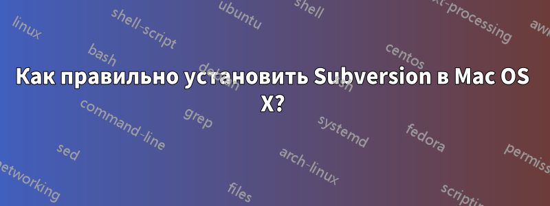 Как правильно установить Subversion в Mac OS X?