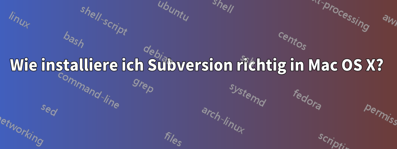 Wie installiere ich Subversion richtig in Mac OS X?