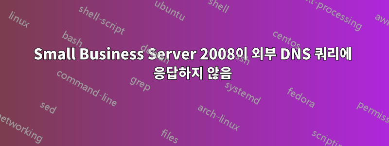 Small Business Server 2008이 외부 DNS 쿼리에 응답하지 않음