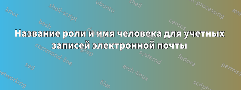 Название роли и имя человека для учетных записей электронной почты