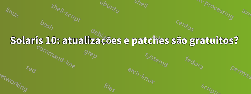 Solaris 10: atualizações e patches são gratuitos?