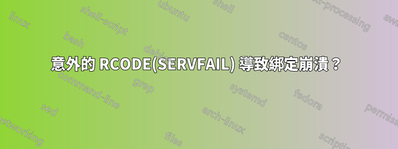 意外的 RCODE(SERVFAIL) 導致綁定崩潰？