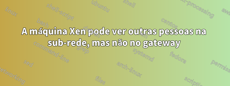 A máquina Xen pode ver outras pessoas na sub-rede, mas não no gateway