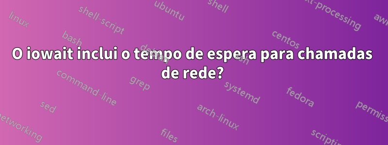 O iowait inclui o tempo de espera para chamadas de rede?