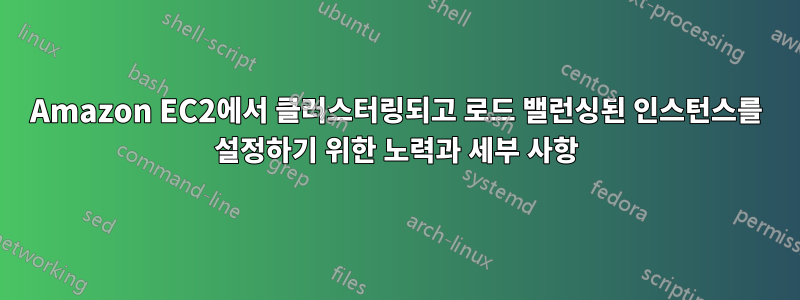 Amazon EC2에서 클러스터링되고 로드 밸런싱된 인스턴스를 설정하기 위한 노력과 세부 사항