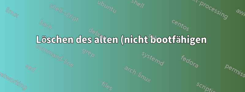 Löschen des alten (nicht bootfähigen) Windows Vista-Verzeichnisses über die Befehlszeile
