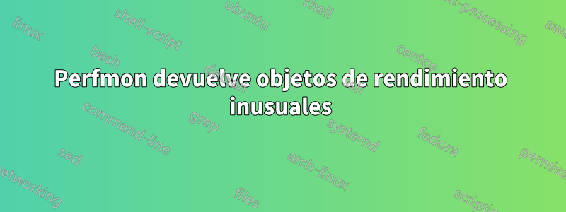 Perfmon devuelve objetos de rendimiento inusuales
