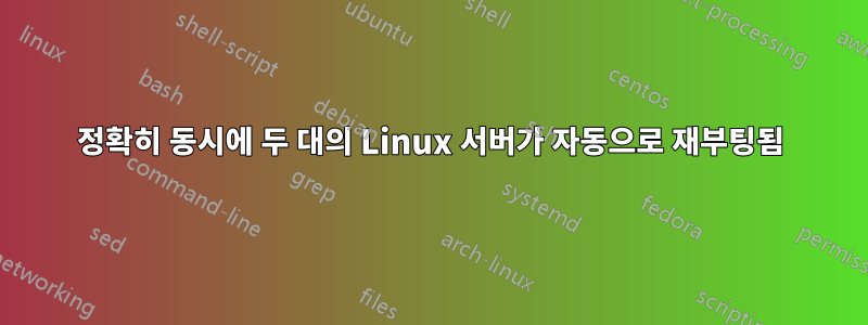 정확히 동시에 두 대의 Linux 서버가 자동으로 재부팅됨