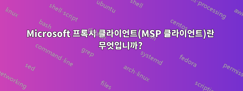 Microsoft 프록시 클라이언트(MSP 클라이언트)란 무엇입니까?