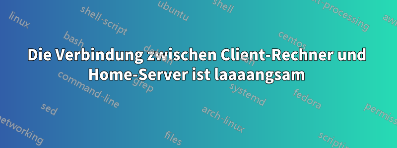 Die Verbindung zwischen Client-Rechner und Home-Server ist laaaangsam