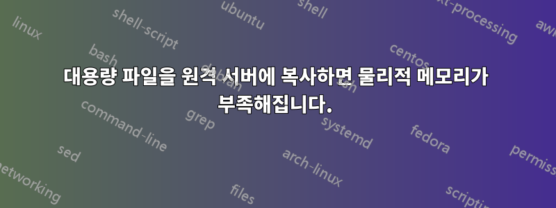 대용량 파일을 원격 서버에 복사하면 물리적 메모리가 부족해집니다.