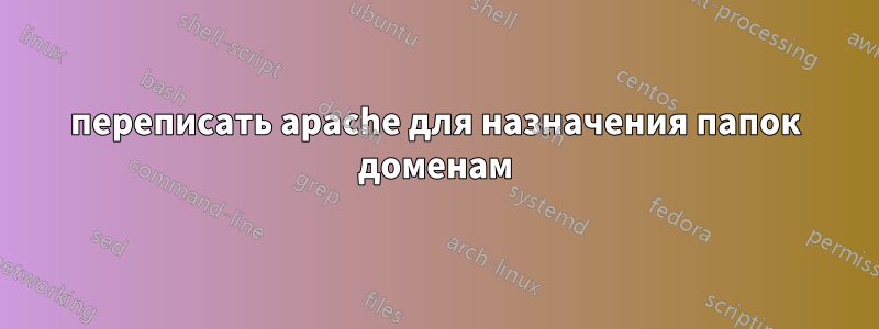 переписать apache для назначения папок доменам