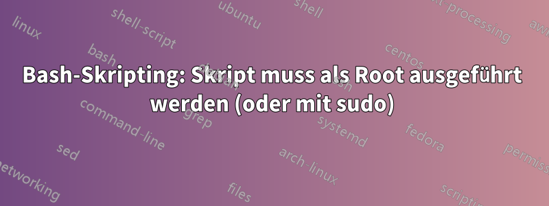 Bash-Skripting: Skript muss als Root ausgeführt werden (oder mit sudo)