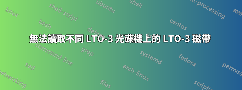 無法讀取不同 LTO-3 光碟機上的 LTO-3 磁帶