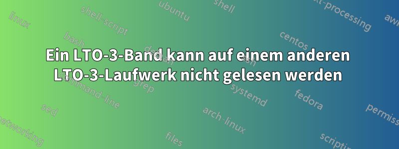 Ein LTO-3-Band kann auf einem anderen LTO-3-Laufwerk nicht gelesen werden