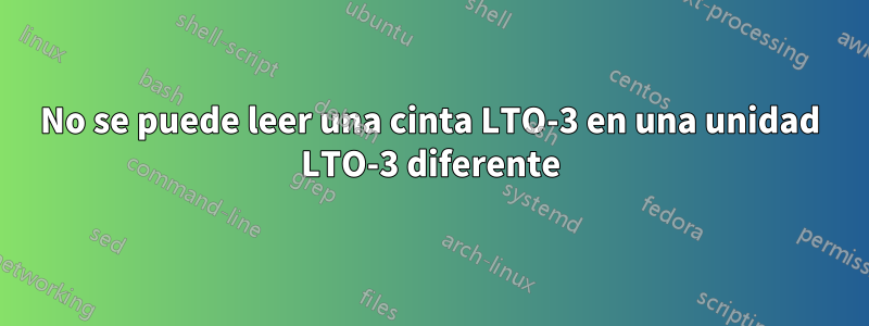 No se puede leer una cinta LTO-3 en una unidad LTO-3 diferente