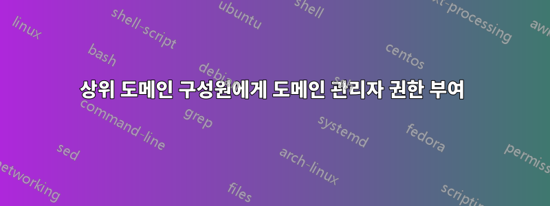 상위 도메인 구성원에게 도메인 관리자 권한 부여